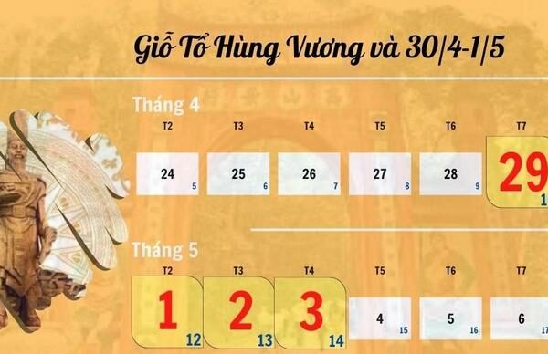 30/4 là thứ mấy? Năm nay được nghỉ lễ 30/4 bao nhiêu ngày?