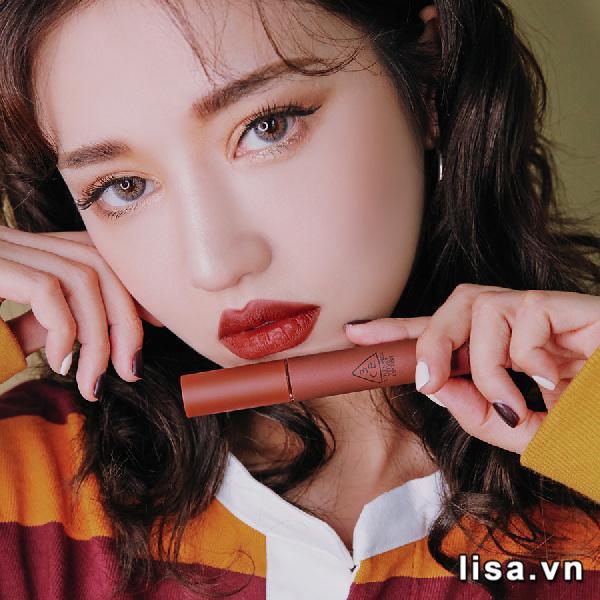 Son Kem Lì 3CE Velvet Lip Tint Màu Taupe – Đỏ Nâu