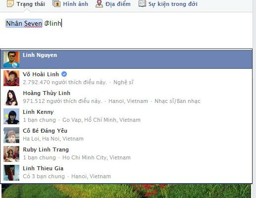 Cách tag bạn bè vào bình luận, trạng thái Status trong Facebook