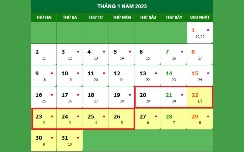 Bao nhiêu ngày nữa là đến tết 2023