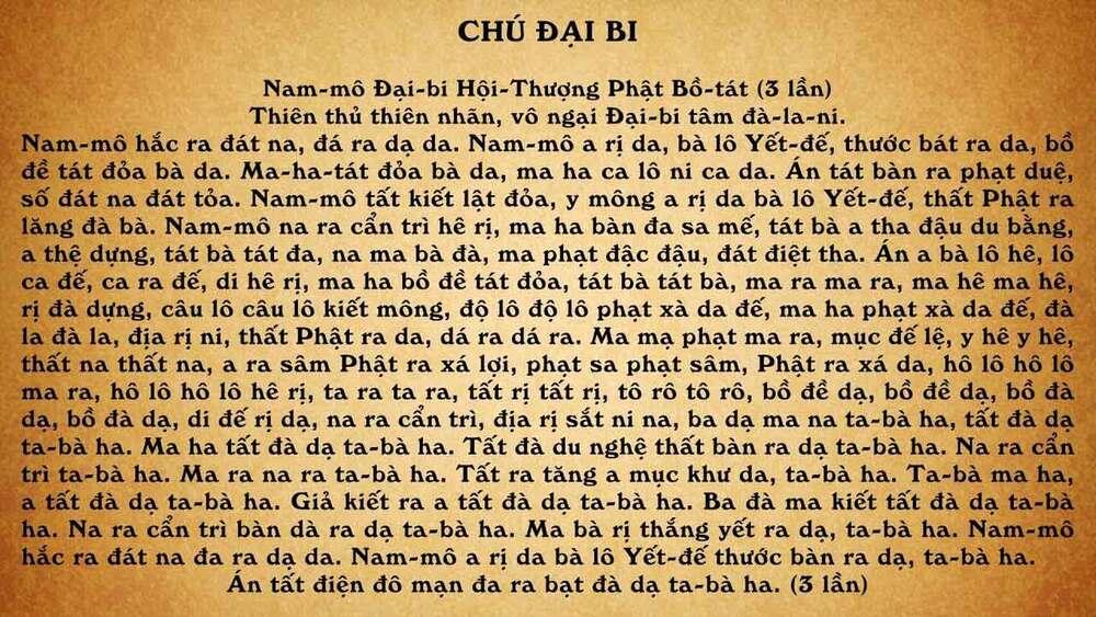 Nghe Chú Đại Bi có tác dụng gì