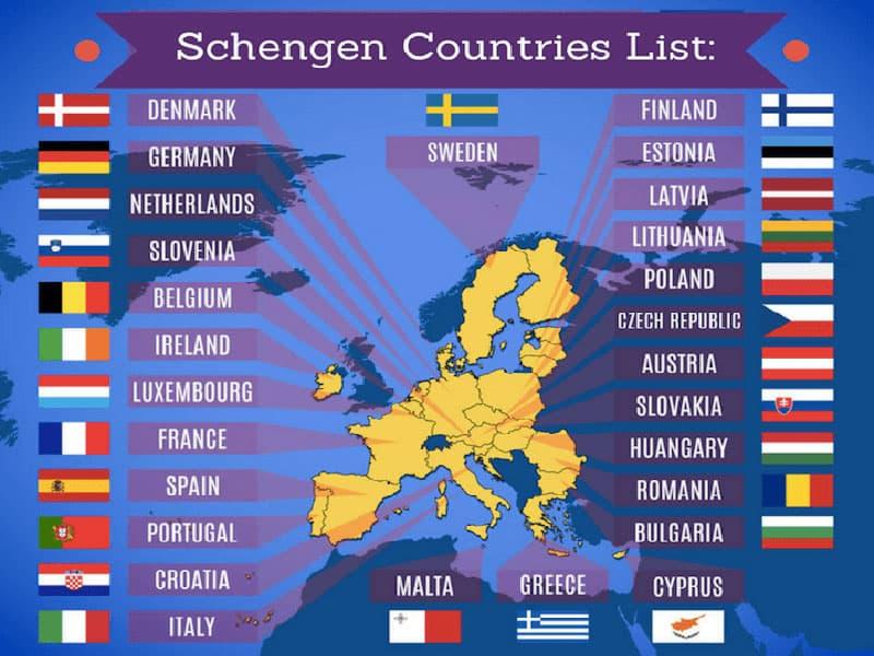 Tổng hợp đầy đủ danh sách các nước thuộc khối Schengen châu Âu