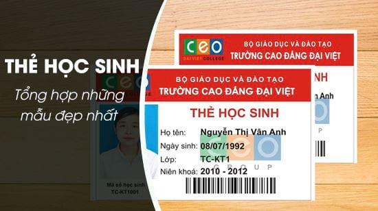 Mẫu thẻ học sinh đẹp nhất