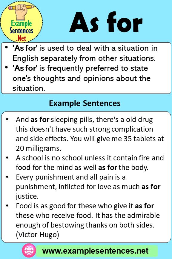 As For là gì và cấu trúc cụm từ As For trong câu Tiếng Anh.