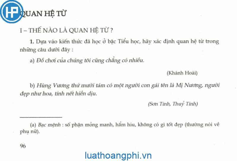 Quan hệ từ là gì? Ví dụ quan hệ từ