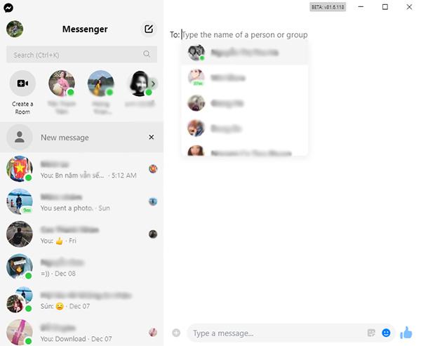 Messenger cho Windows   194.0.0.11.196 Chat Facebook miễn phí trên máy tính