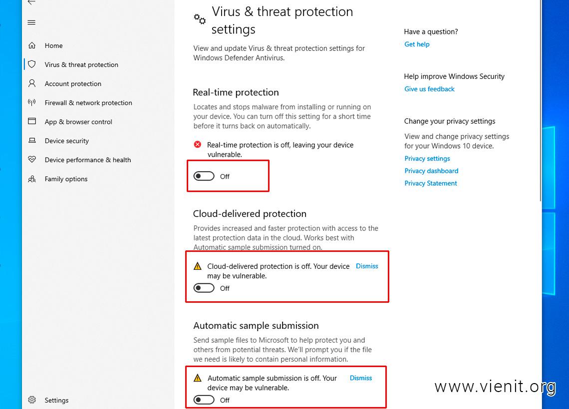 Cách tắt Windows Defender (Security) hoàn toàn trên Win 10