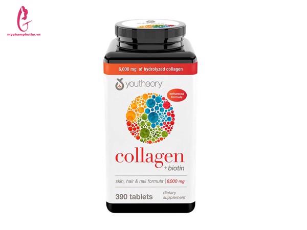 Viên Uống Collagen + Biotin Youtheory Mỹ 390 viên