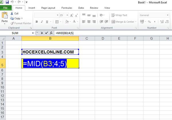 Hàm MID và cách sử dụng hàm MID trong Excel