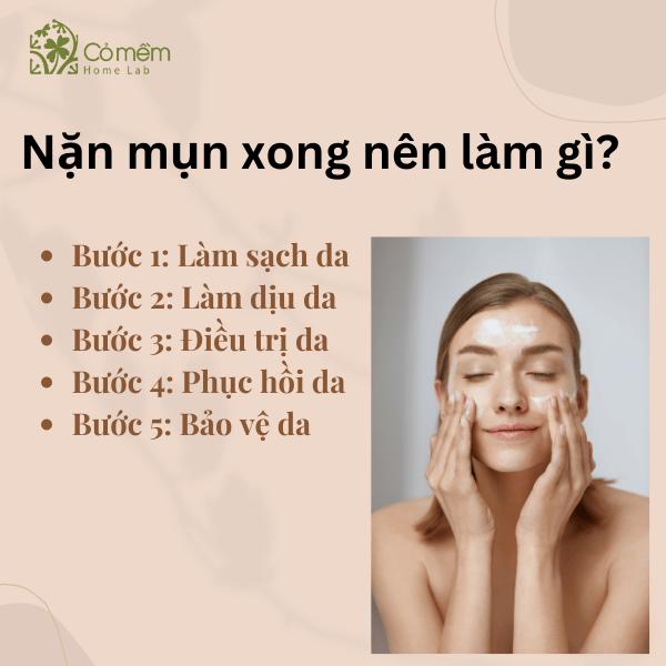 Nặn mụn xong nên làm gì? kiêng ăn gì? 15 Tips dưỡng da #số1