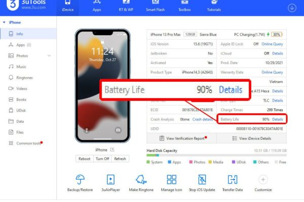 Bảng giá thay pin iPhone 11 Pro Max chính hãng tại TpHCM