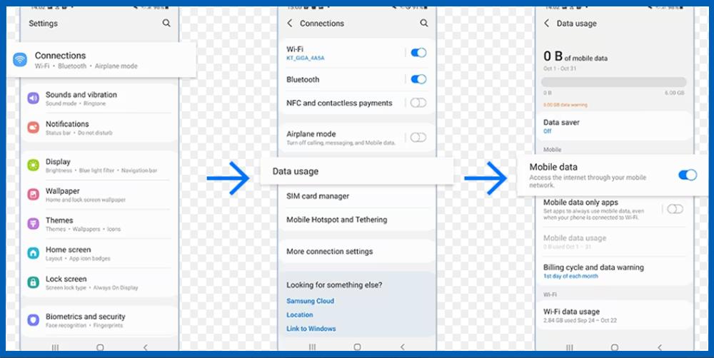 Cách bật, tắt tiết kiệm dữ liệu trên điện thoại Samsung 