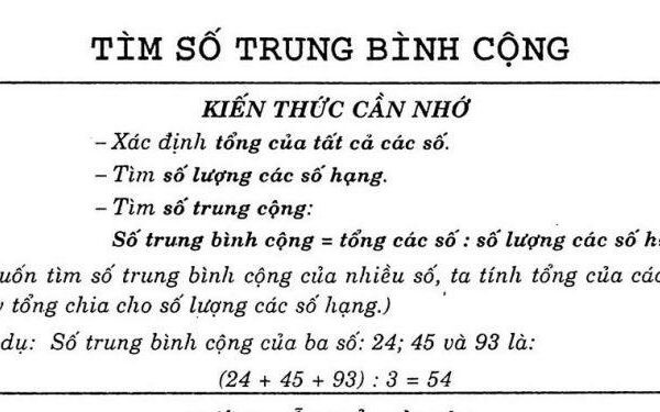 Tìm Số Trung Bình Cộng Lớp 4 | Công Thức & Bài Tập Ôn Tập