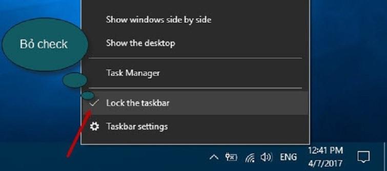 Cách chỉnh thanh taskbar nằm dọc, ngang trên windows 7/8/10