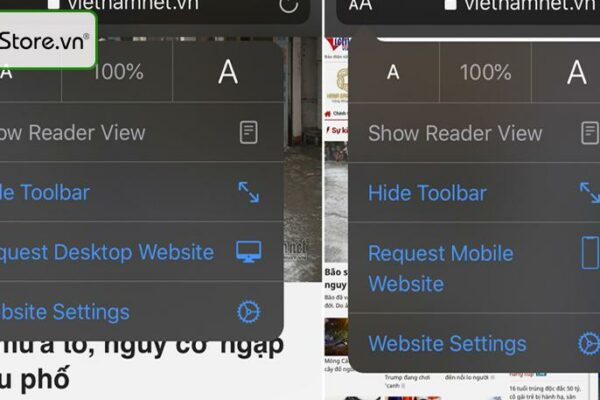Tính năng yêu cầu trang web cho máy tính cực HAY trên iPhone