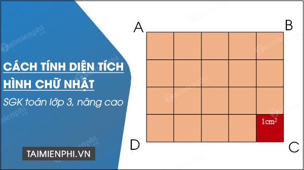 Cách tính diện tích hình chữ nhật lớp 3