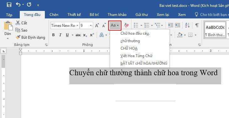 [Mẹo vặt] Cách chuyển chữ hoa sang chữ thường trong Word cực đơn giản