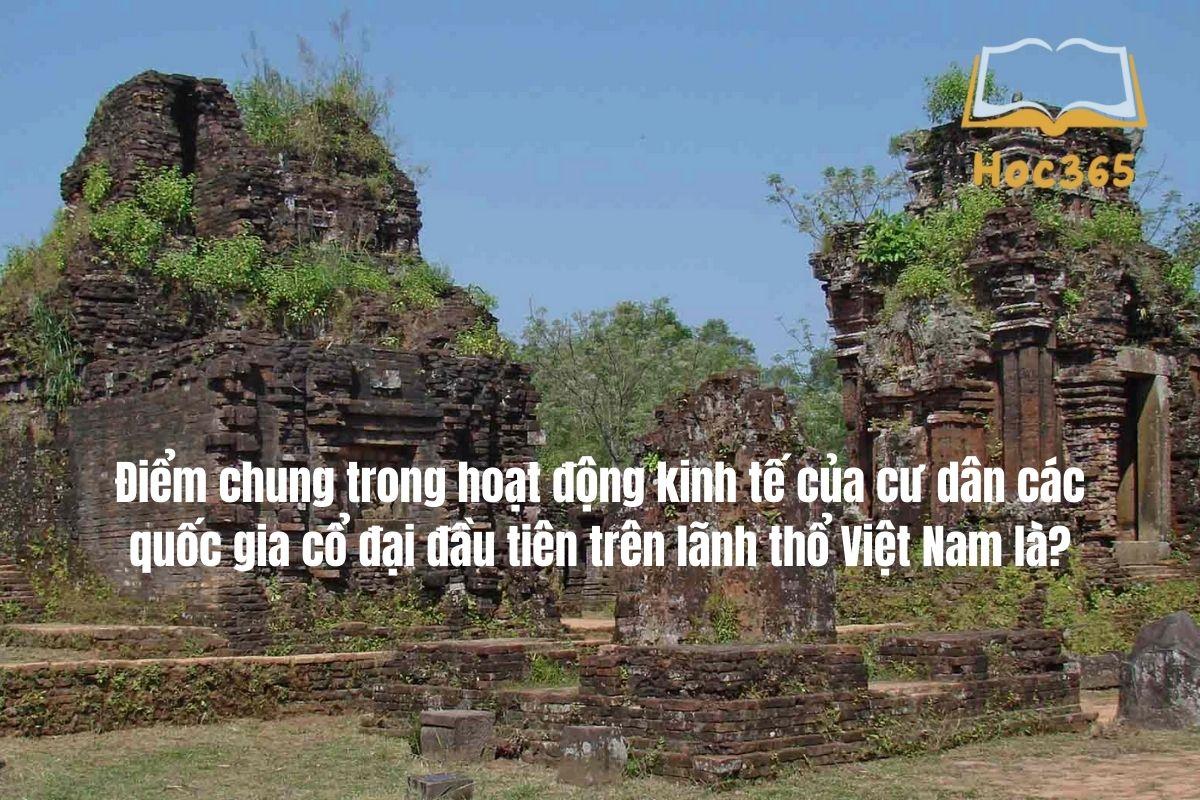 Điểm chung trong hoạt động kinh tế của cư dân các quốc gia cổ đại đầu tiên trên lãnh thổ Việt Nam là?