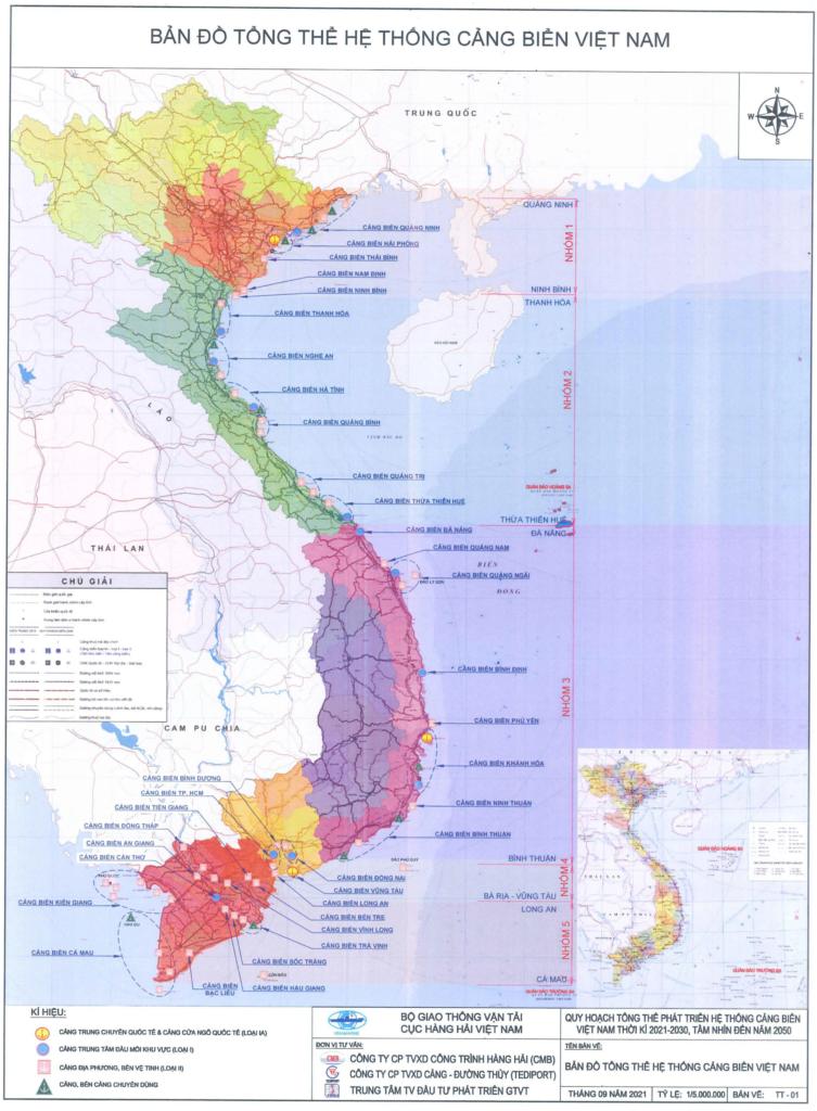 Bản đồ cảng biển Việt Nam có bao nhiêu cảng biển loại đặc biệt, loại I, II, III?