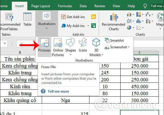 Cách cố định ảnh chèn trong Excel