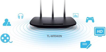 Bộ phát wifi TP-Link TL-WR940N (Chuẩn N/ 450Mbps/ 4 Ăng-ten ngoài/ 15 User)