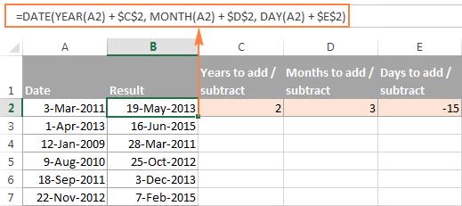 Cách cộng trừ ngày, tháng, năm trong Excel